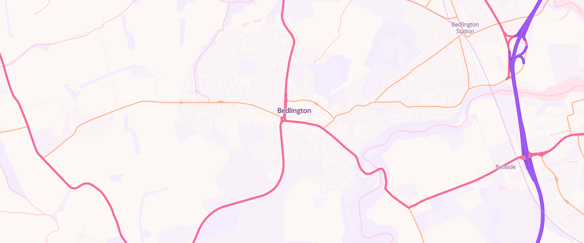 Map showing the location of Bedlington Services