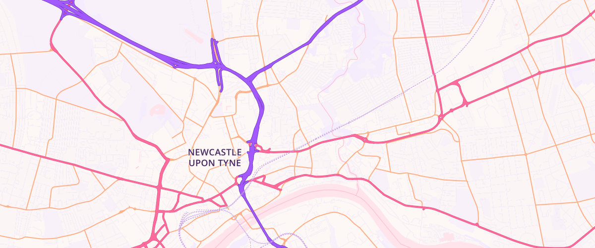 Map showing the location of Shieldfield Service Station