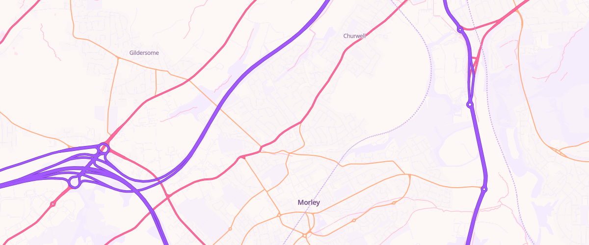 Map showing the location of Morley Service Station