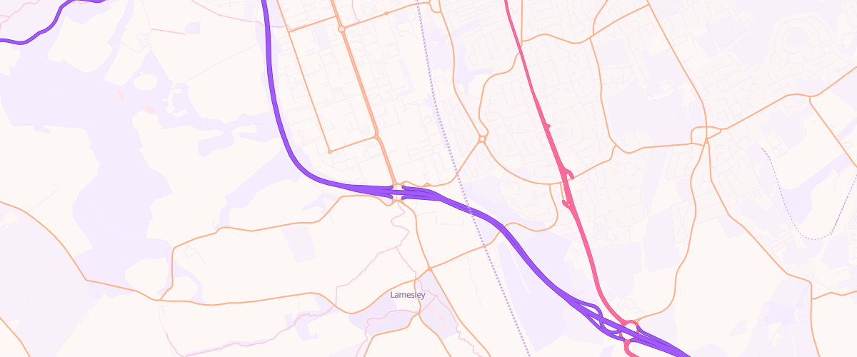 Map showing the location of Sainsburys Team Valley