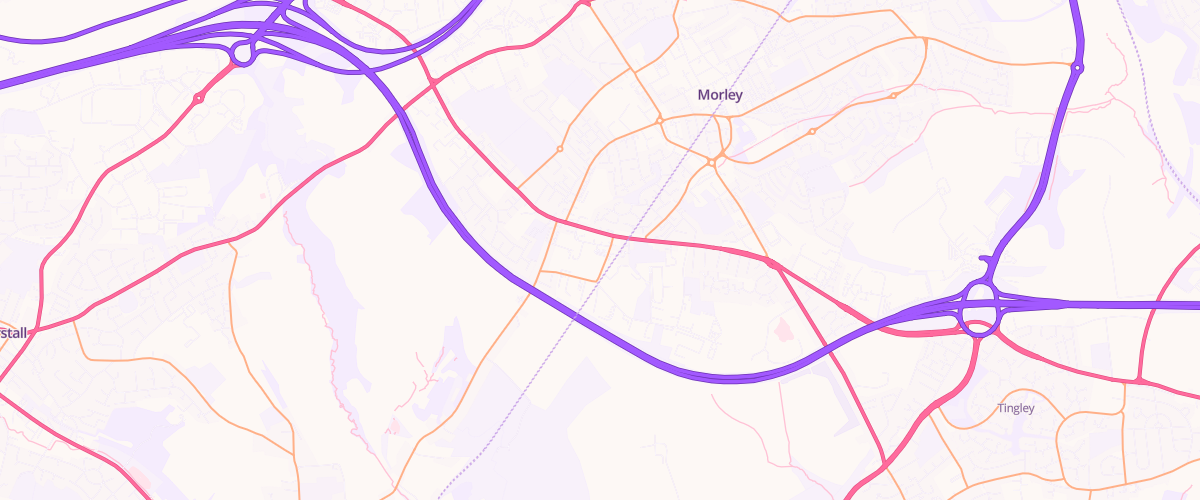 Map showing the location of Asda Morley Superstore