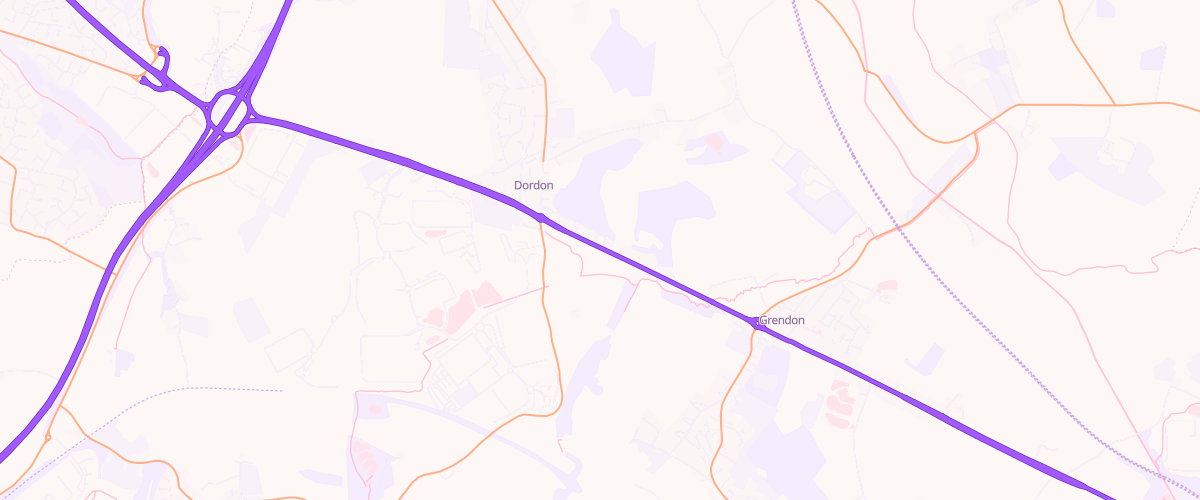Map showing the location of Dordon Service Station