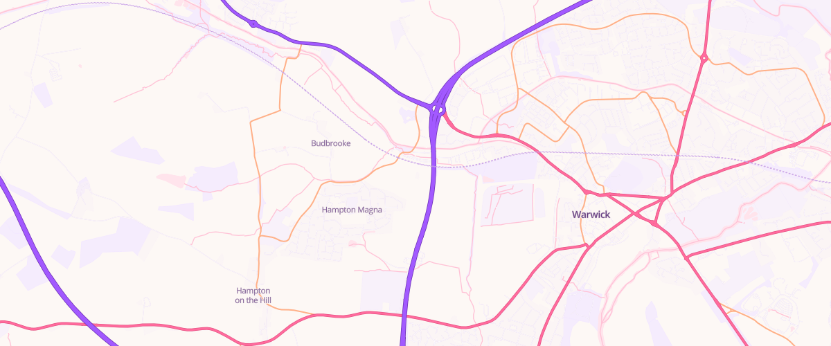 Map showing the location of Budbrooke North Connect
