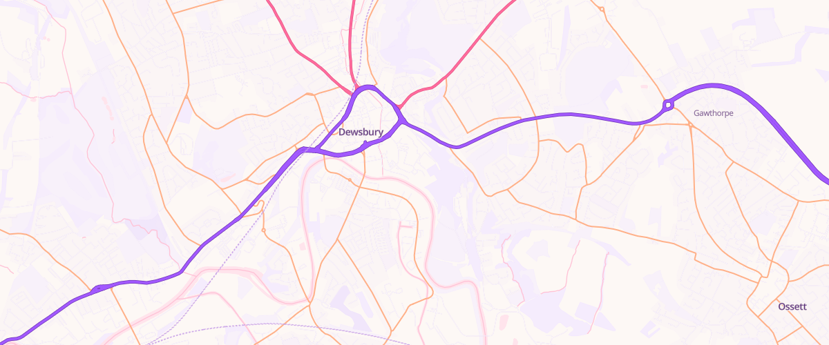 Map showing the location of Sainsburys Dewsbury