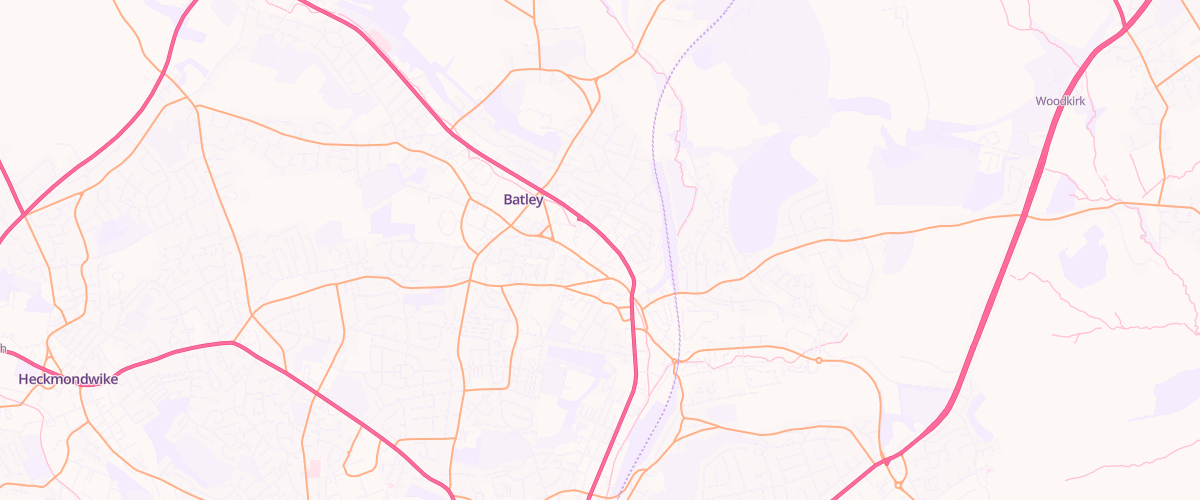 Map showing the location of Batley Extra Petrol Filling