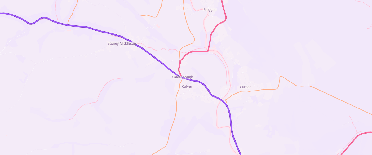 Map showing the location of Calver Service Station