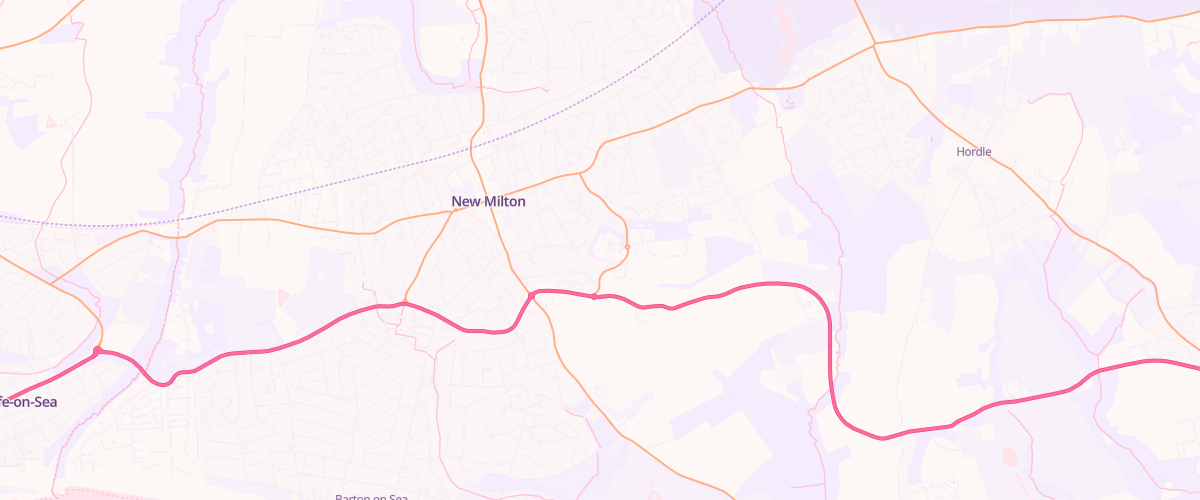 Map showing the location of New Milton Superstore Petrol