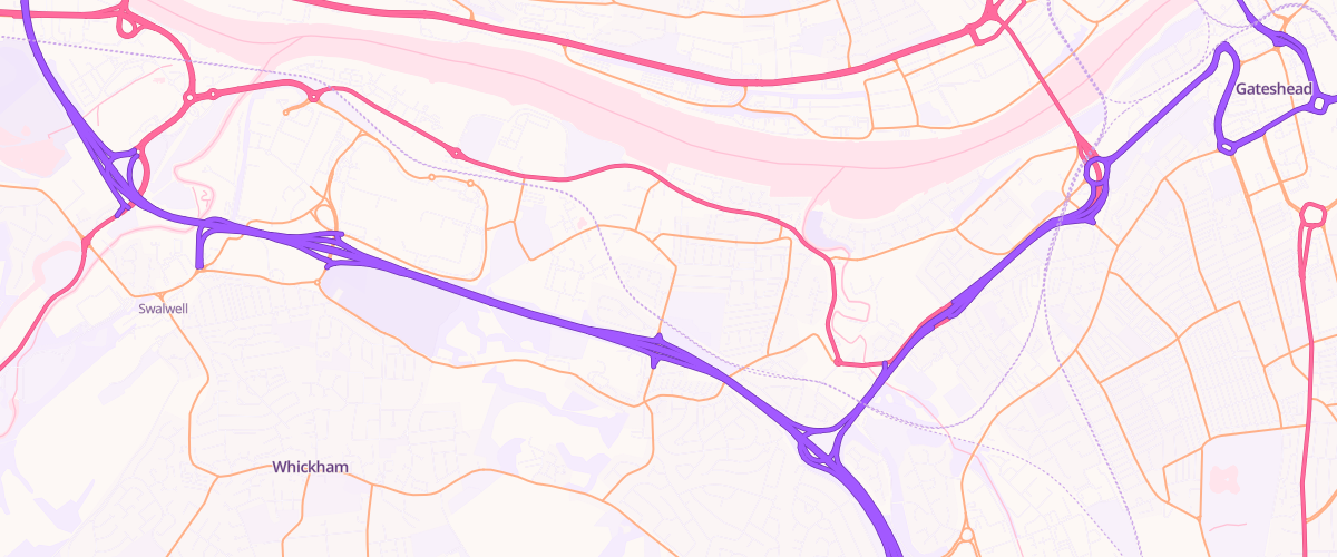 Map showing the location of Dunston Service Station