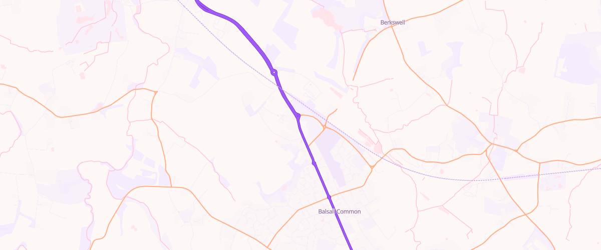 Map showing the location of Sainsburys Balsall Common