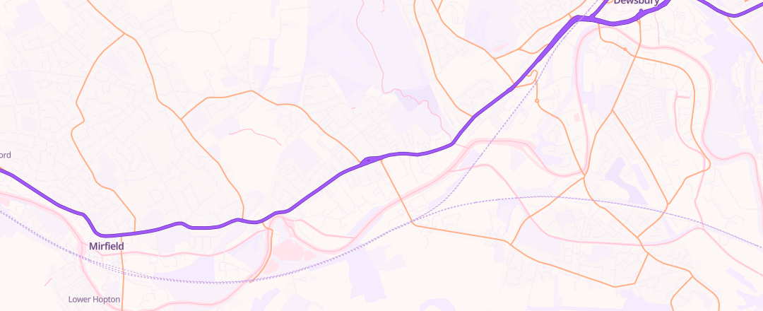 Map showing Spen Motors, Dewsbury