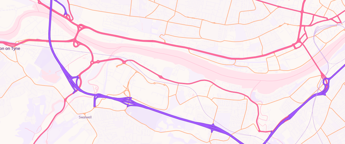 Map showing the location of Costco Wholesale Gateshead