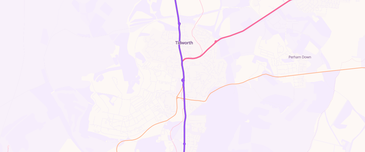 Map showing the location of Asda Tidworth Express Petrol