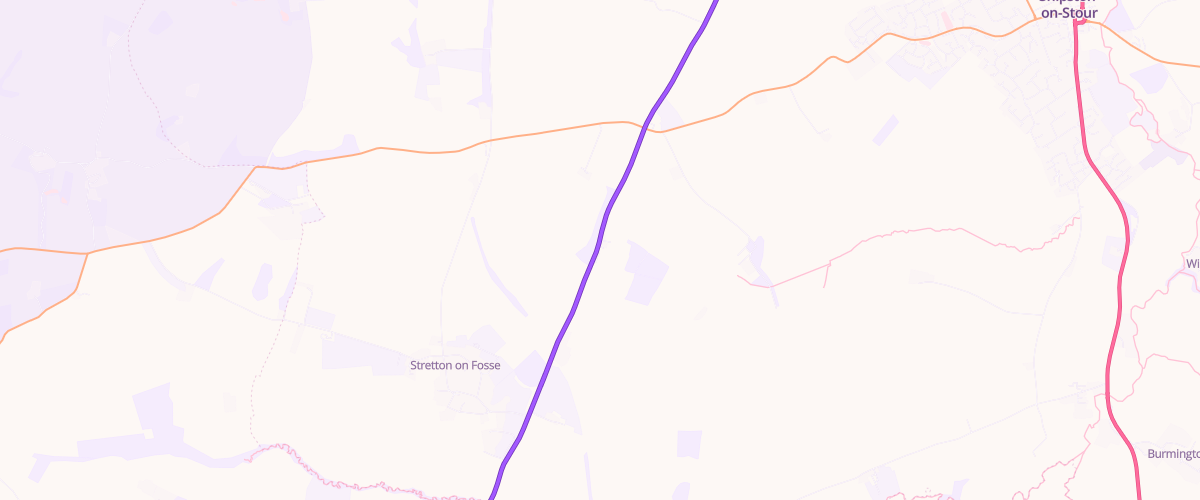Map showing the location of Rowborough Filling Station