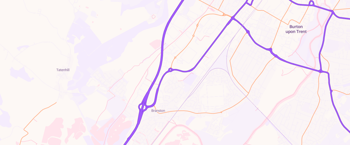 Map showing the location of Mfg Morrisons Burton Upon