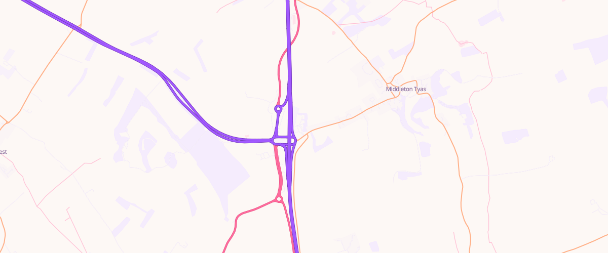 Map showing the location of Asda Scotch Corner Express