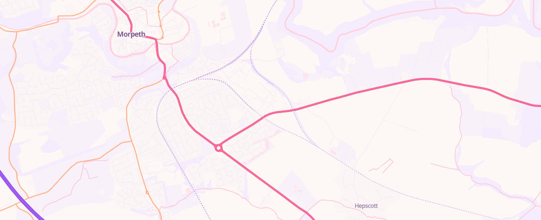 Map showing Ats Euromaster Limited, Morpeth