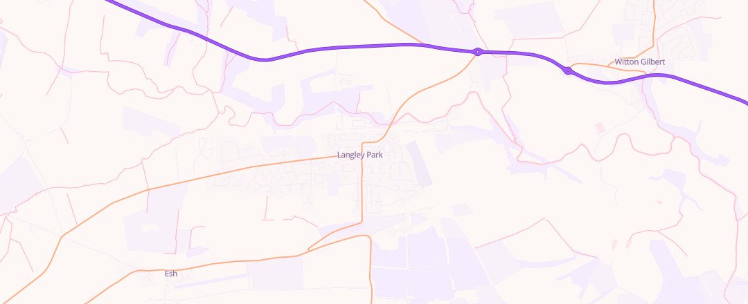 Map showing Fastfit Tyres Langley, Durham