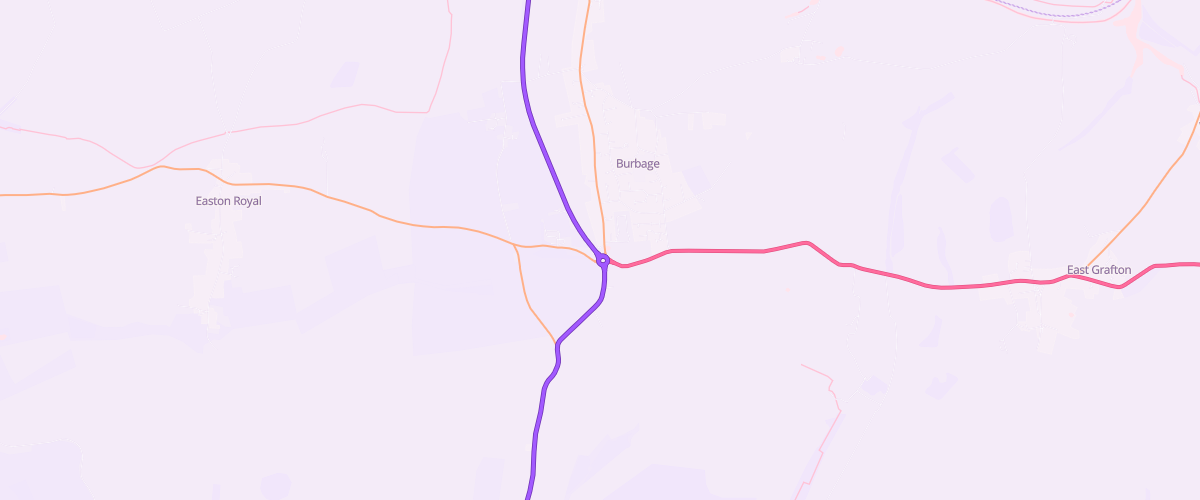Map showing the location of Burbage Service Station