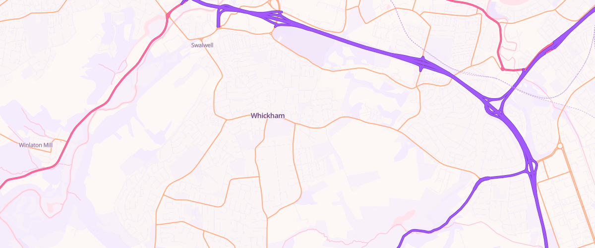 Map showing the location of Asda Whickham Express Petrol