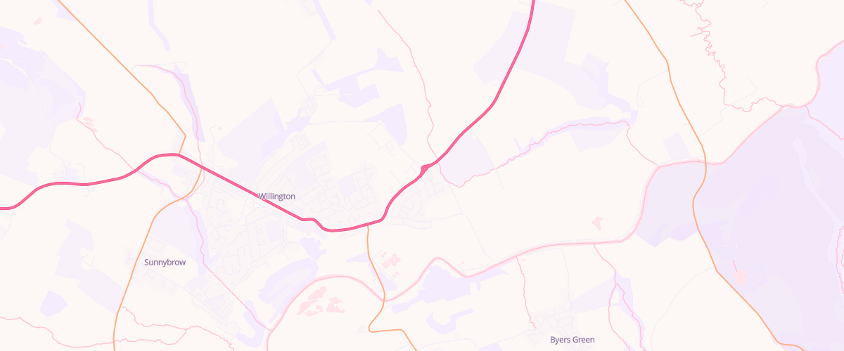 Map showing the location of Gem Willington