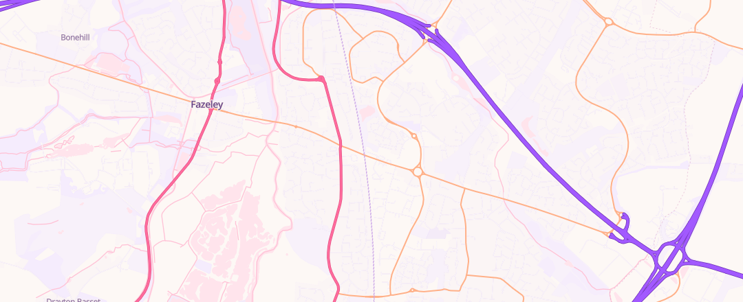 Map showing Tamworth Engines, Tamworth