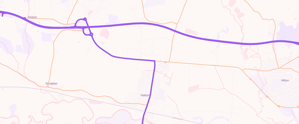 Map showing the location of Hatton Service Station