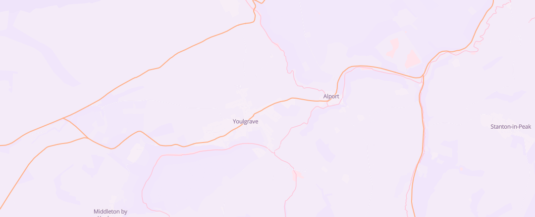 Map showing Youlgrave Garage, Derbyshire