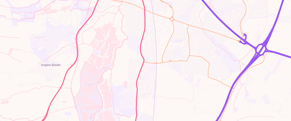 Map showing the location of Dosthill Esso Express