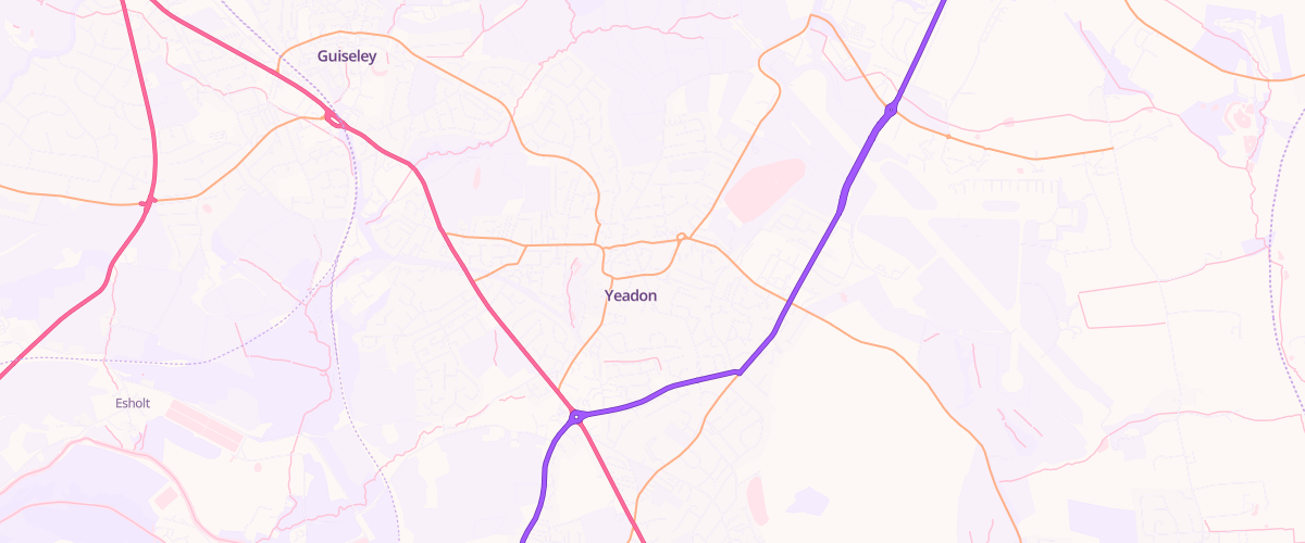 Map showing the location of Mfg Morrisons Leeds Yeadon