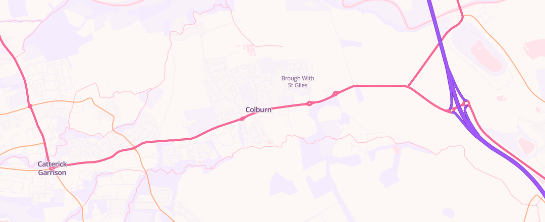 Map showing Sadlers Garage, Catterick Garrison