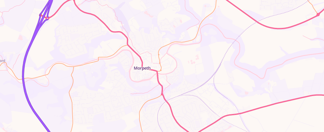 Map showing Morpeth Motorcycles, Morpeth
