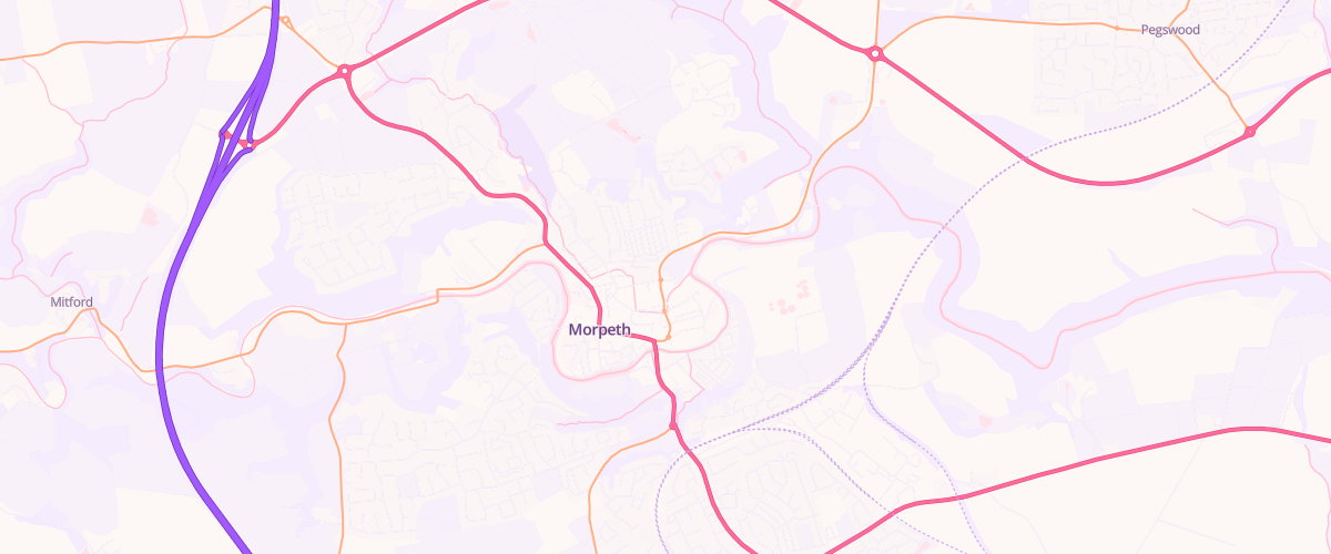 Map showing the location of Mfg Morrisons Morpeth
