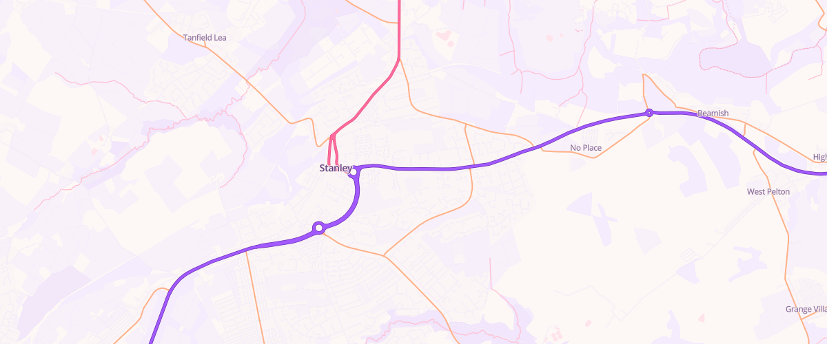 Map showing the location of Stanley Service Station