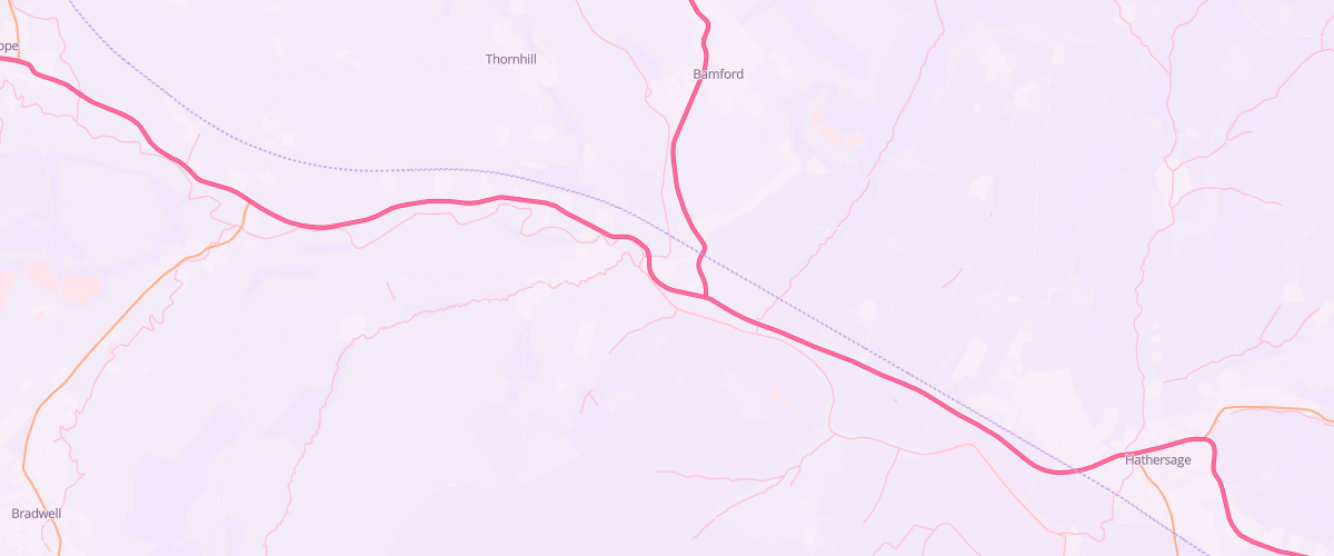 Map showing the location of Ascona Sickleholme Service Station