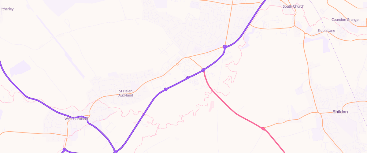 Map showing the location of Sainsburys Bishop Auckland