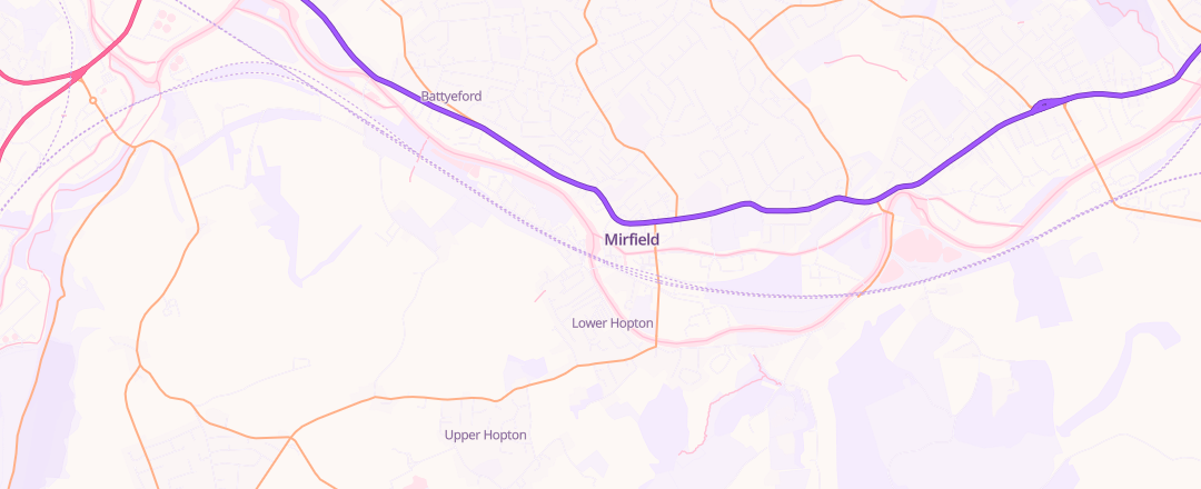 Map showing Newgate Garage, Mirfield