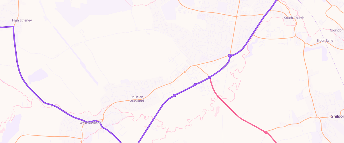 Map showing the location of Bishop Auckland Extra Petrol