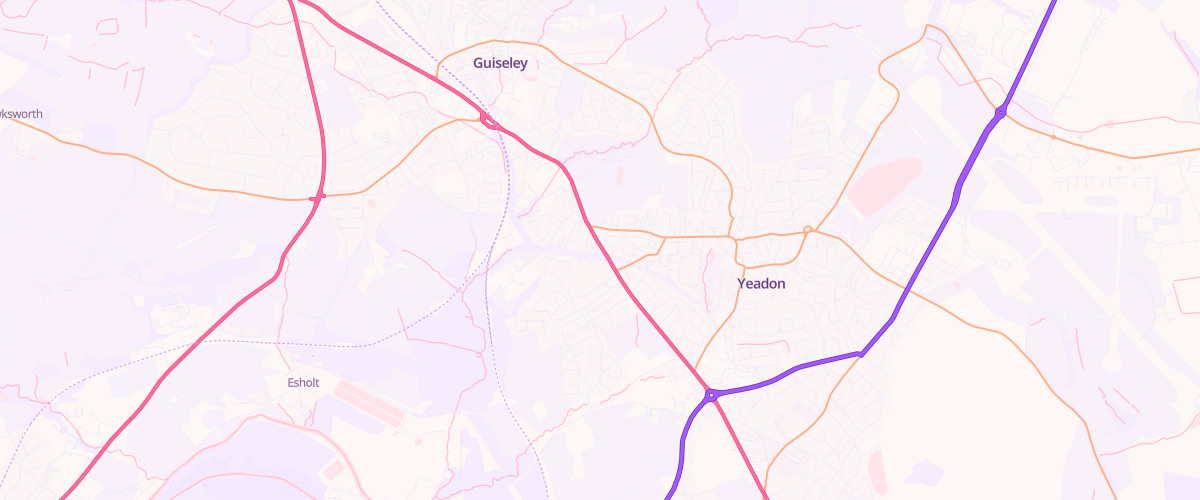 Map showing the location of Mfg Morrisons Leeds Guiseley