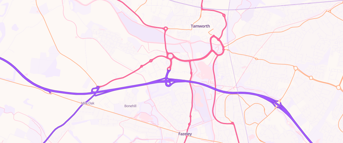 Map showing the location of Asda Tamworth