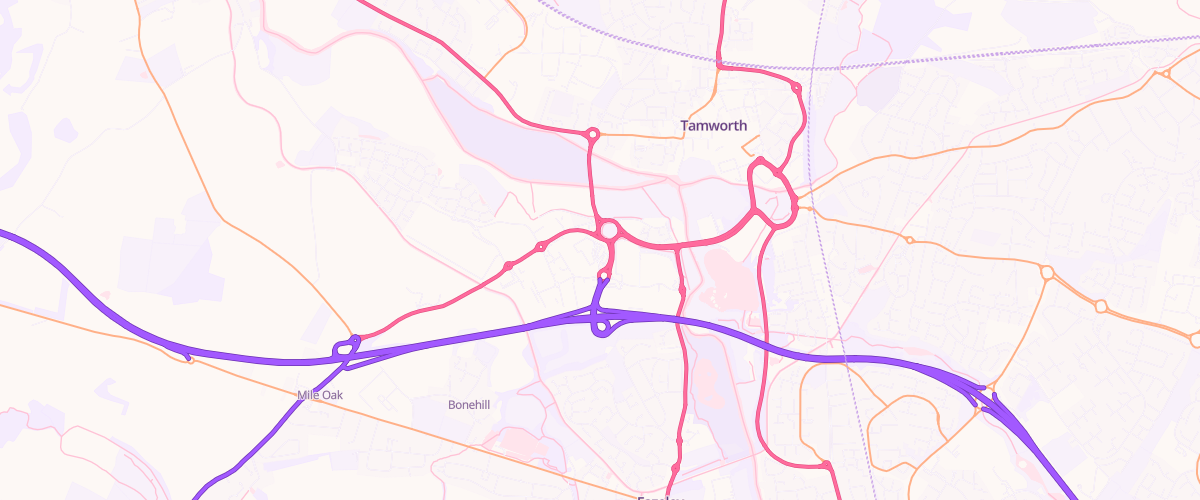 Map showing the location of Sainsburys Tamworth
