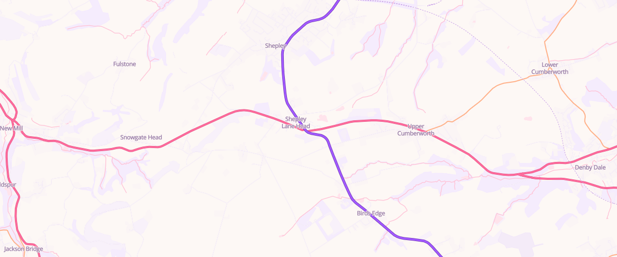 Map showing the location of Our Coop Lane Head