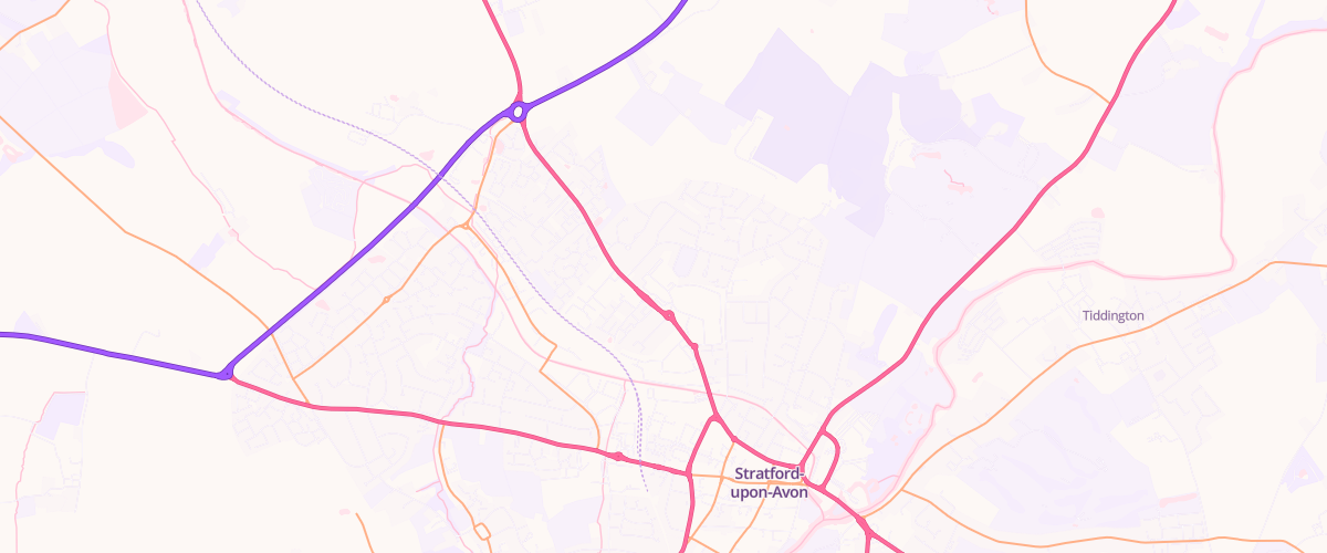Map showing the location of Stratford Upon Avon Superstore