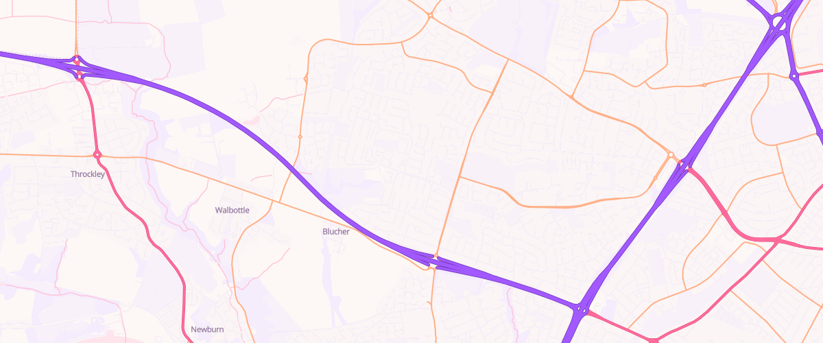 Map showing the location of Chapel House Service Station
