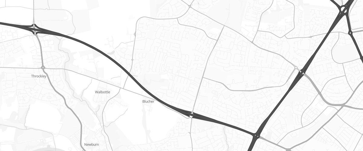Map showing the location of Knowesgate Service Station