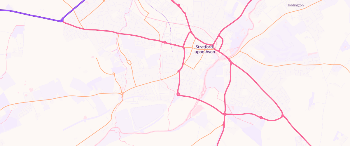 Map showing the location of Shell Stratford-Upon-Avon