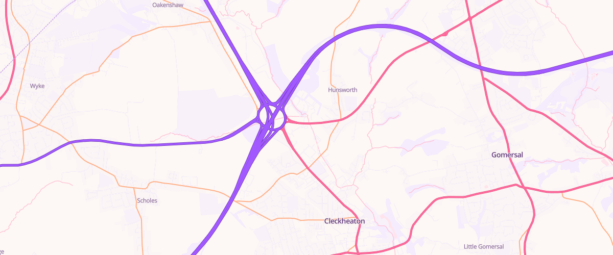 Map showing the location of Eg Cleckheaton Pfs