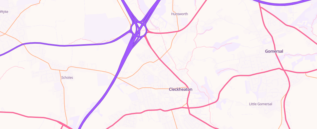 Map showing Stoneacre Fiat, Cleckheaton