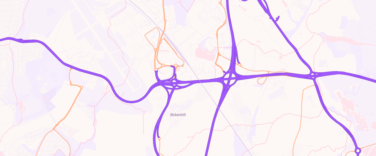 Map showing the location of Asda Bickenhill Express Petrol