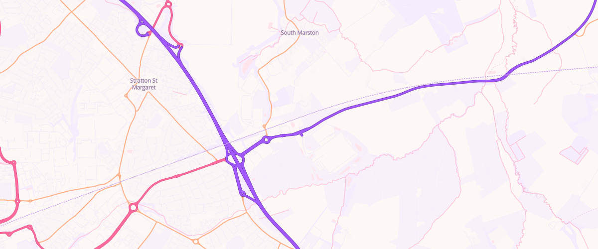 Map showing the location of Pgg South Marston