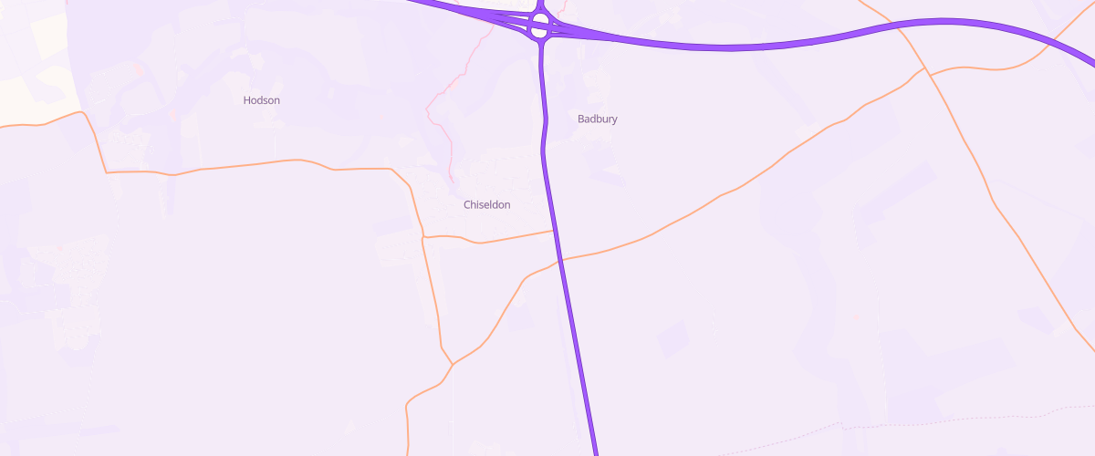 Map showing the location of Asda Chiseldon Camp Express